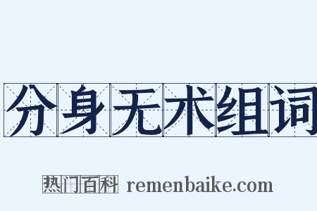 分身无术组词是什么意思的图片